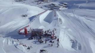 Fly over the halfpipe World Cup in Tignes ! #SFRFreestyleTour