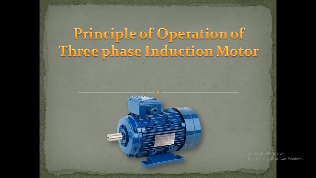 Principle of Operation of Three Phase Induction motor - YouTube