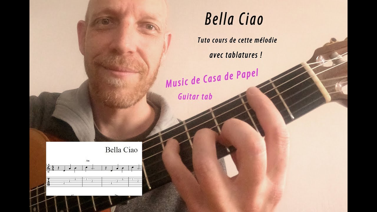 🎸 Bella Ciao, série Casa de papel , Tuto cours Guitare avec