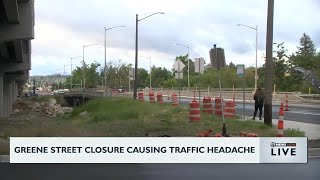 Bridge closure causing major backups on Greene street