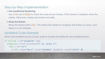 How to Display Tooltip on a Disabled Button in Vuetify