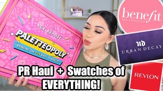 BIG PR HAUL 2022 WITH SWATCHES OF EVERYTHING INCLUDED! | BIG PR HAUL PALETTEOPOLY, BENEFIT BLUSH