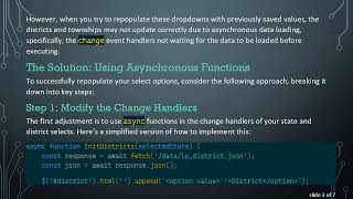 How to Repopulate Data in Dependent Select Options Using JavaScript