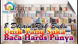 Model Rak Buku Minimalis Modern • Lemari Buku Ada 4 Pintu