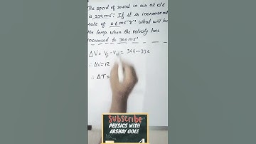 The speed of sound in air at 0⁰C is 332m/s if it is increased at rate of 0.6m/s/⁰C what will be the