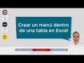 Crea un menú dentro de una tabla en Excel