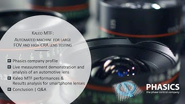 Kaleo MTF: Automated MTF & WFE measurement station for high CRA lenses