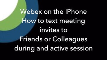 Cisco Webex Meeting Mobile App - How to send Text Invitations within an active Session