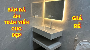 BÀN ĐÁ 2 TẦNG LAVABO TRÀN VIỀN GƯƠNG LED CỰC SANG | HIỆU LÀO CAI