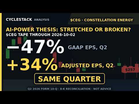 Is $CEG a Buy? (Oct '26) GAAP −47%, Adjusted +34% — Which Number Is the Price Reading?