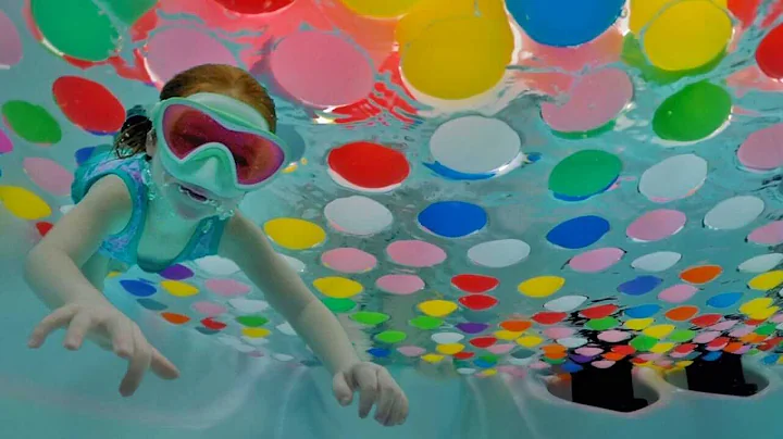 FLOATiNG  BALL  PiT  inside the POOL!!  Adley and ...