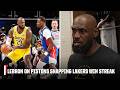 LeBron James on Lakers' win streak being snapped, going scoreless first half | NBA on ESPN