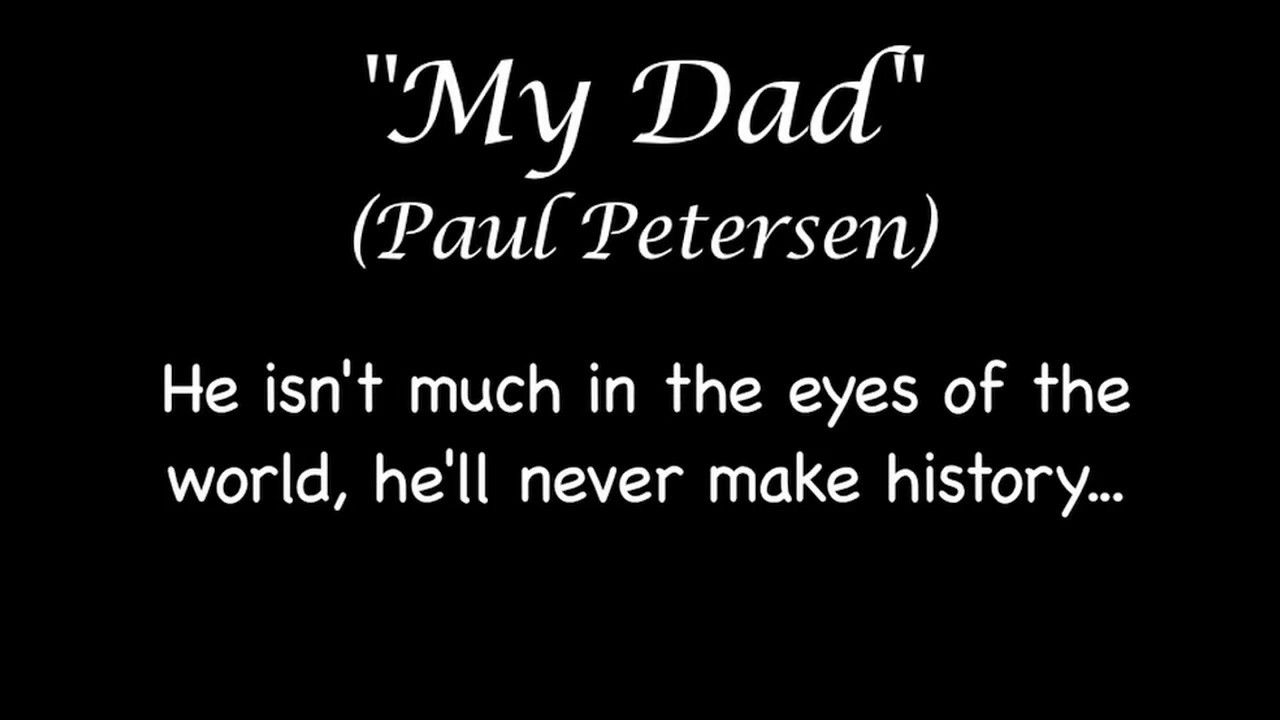 My Dad (Paul Petersen) ukulele cover - YouTube