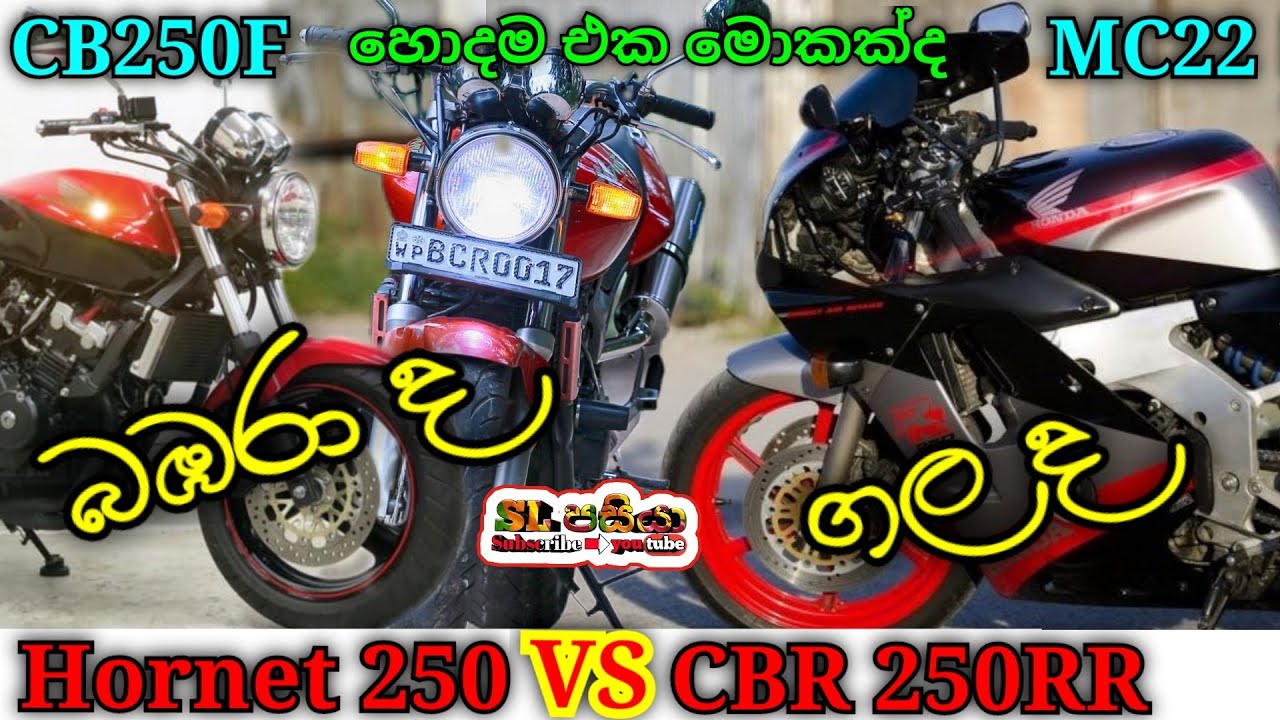 Honda Hornet 250 (CB 250F) vs Honda CBR 250RR (MC22) compare video | Sinhala | Sri Lanka
