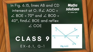 In Fig. 6.13, lines AB and CD intersect at O. If∠ AOC + ∠ BOE = 70° and ∠ BOD = 40°, find∠ BOE and..