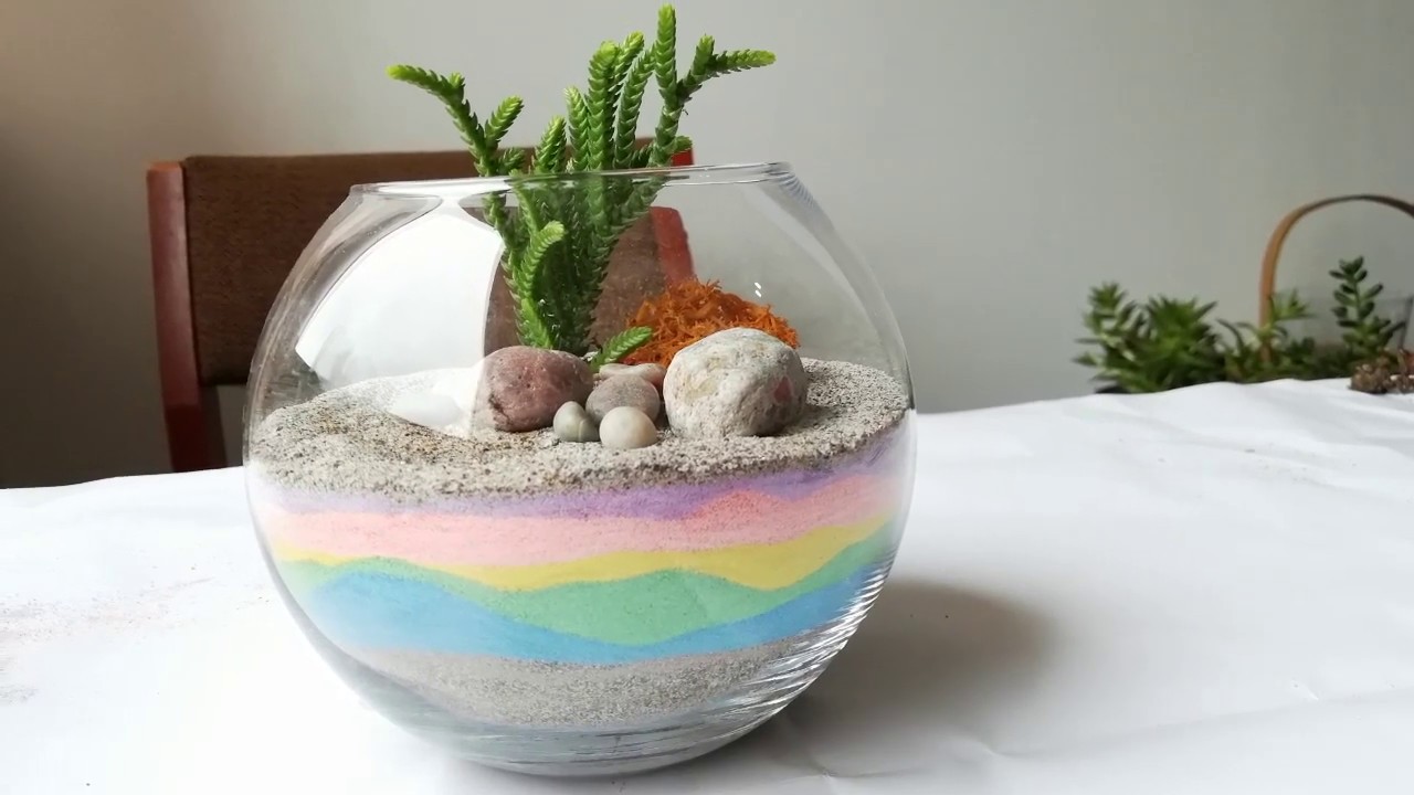 COMO HACER TU PROPIO TERRARIO CON ARENA DE COLORES - FÁCIL Y RÁPIDO