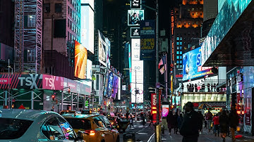 Times Square at night Time lapse