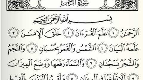 سورة الرحمن .. من الاية 1 الى الاية 8 .. للاطفال