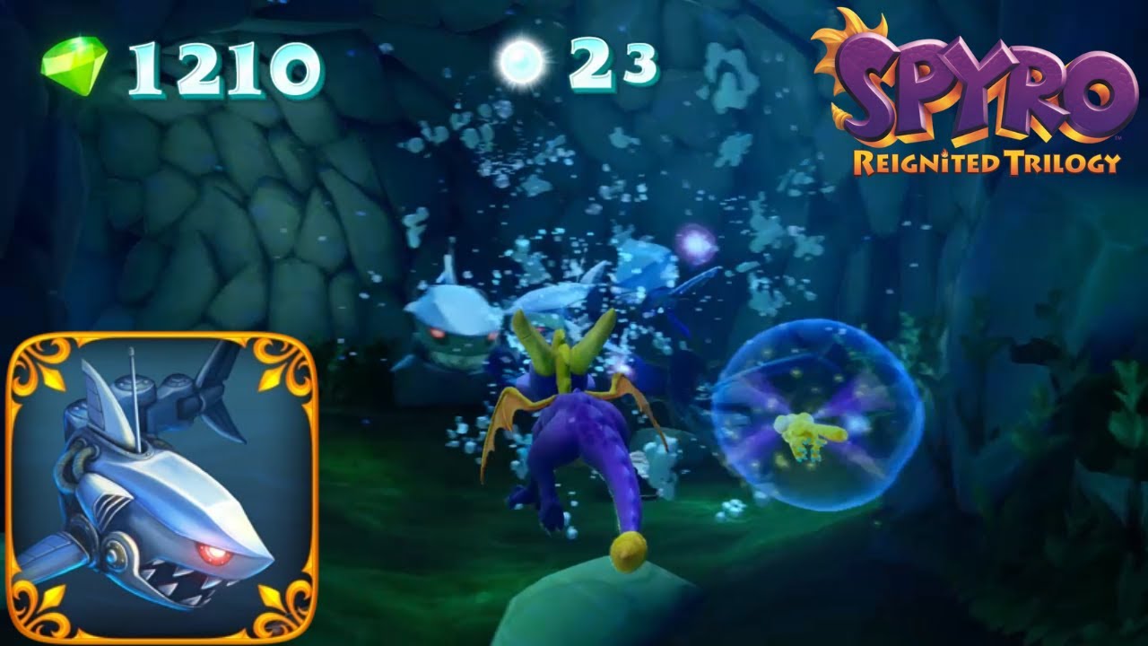 Spyro 2 (Reignited Trilogy) How to destroy metal sharks (Aquaria