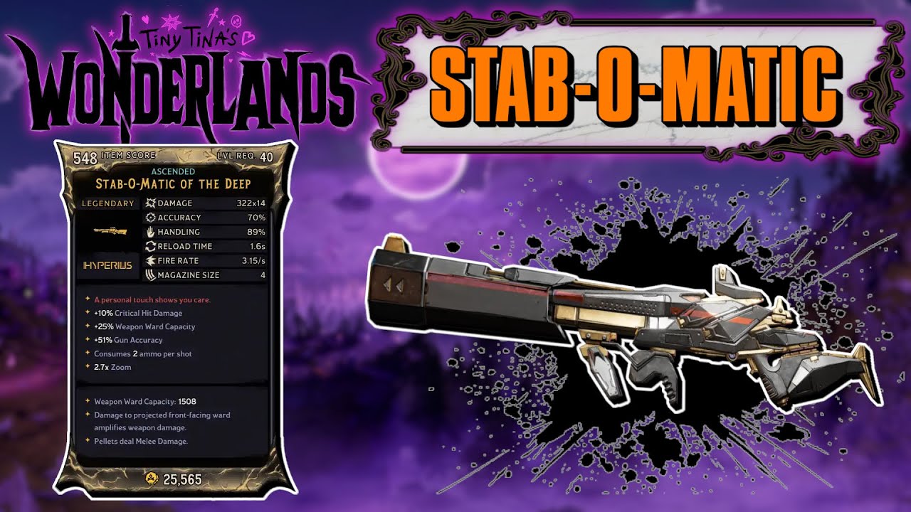 Legendary Item Guide | Stab-O-Matic | Tiny Tina's Wonderlands