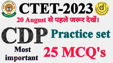 CTET 2023 CDP Practice set 25 mcqs|#ctet2023 #cdp child development and pedagogy|@decimal5804