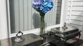 Elegant chaffing dish rentals for event buffet setup