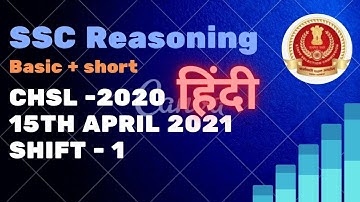 #SSC CHSL 2020| REASONING| 15th APRIL 2021|SHIFT - 1 DETAILED SOLUTIONS| Tier - 1|by Abhishek sir