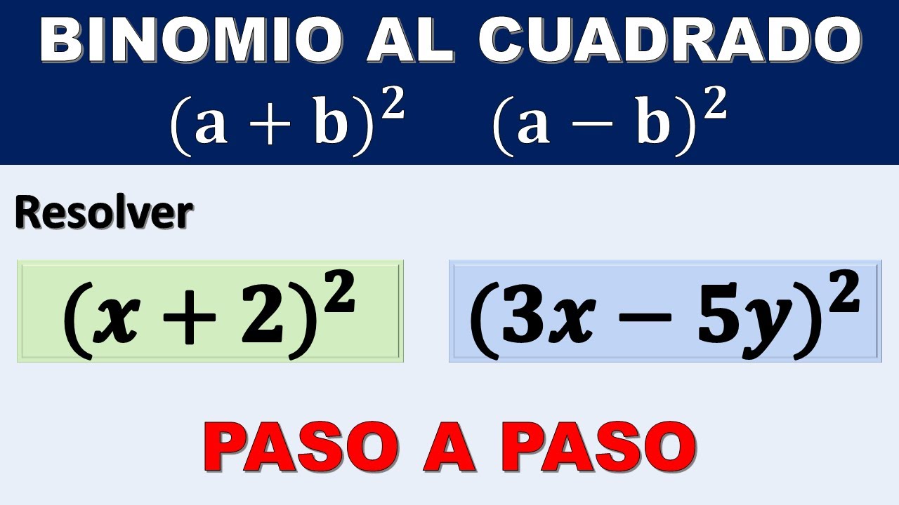 COMO CALCULAR UN BINOMIO AL CUADRADO o CUADRADO DE UN BINOMIO