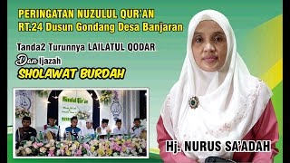 Ceramah Menyentuh Hati || Hj. NURUS SA'ADAH || ACARA NUZULUL QUR'AN