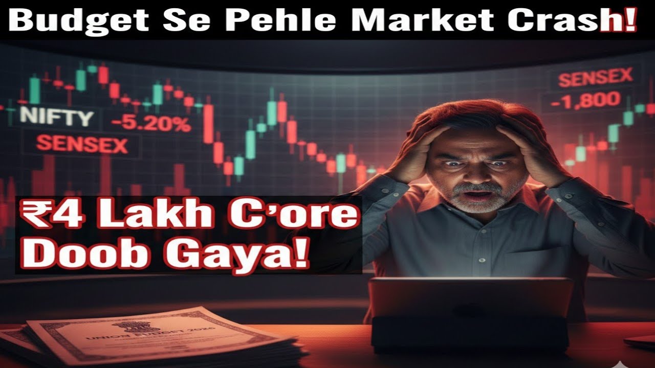“Sudden Market Crash Explained! Budget, FII Selling, Crude – Full Breakdown”