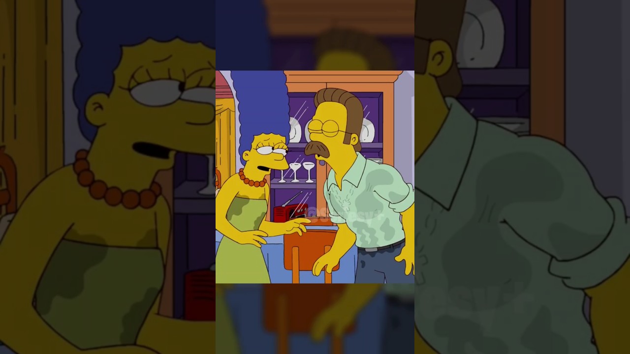 Flanders roba el coraz&oacute;n de Marge por un momento 🤯&hearts;️