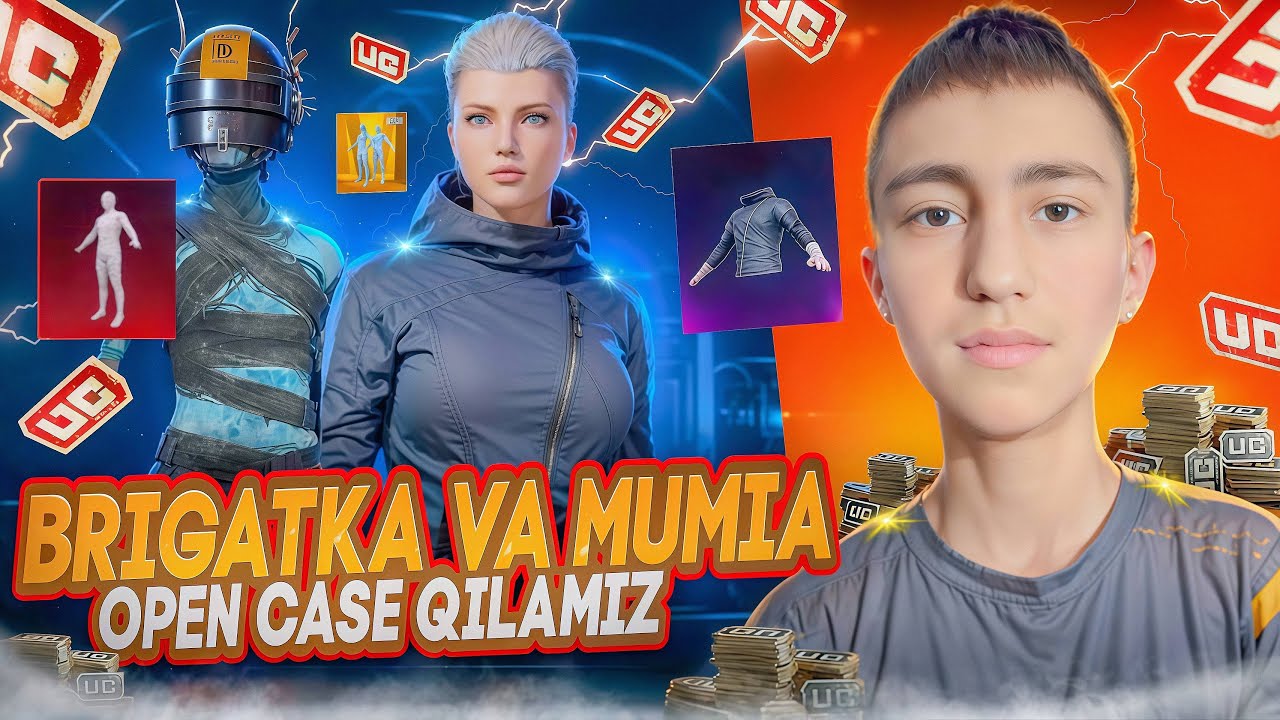 8100 UCGA BRIGATKA VA MUMIYA SHOK OPEN CASE 🥵 // SHERTOY & BEKKI😱 BIRGALIKDA OPEN CASE BULLDROP PUBG