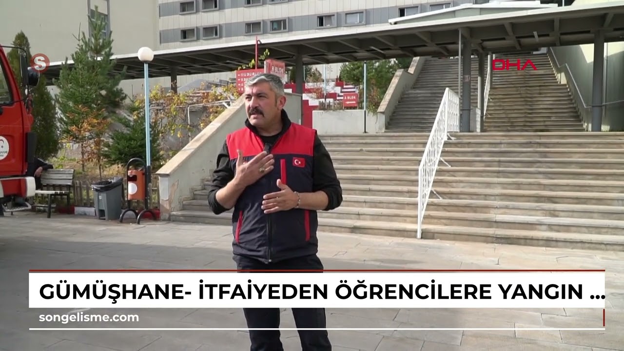 Gümüşhane- İtfaiyeden öğrencilere yangın söndürme eğitimi