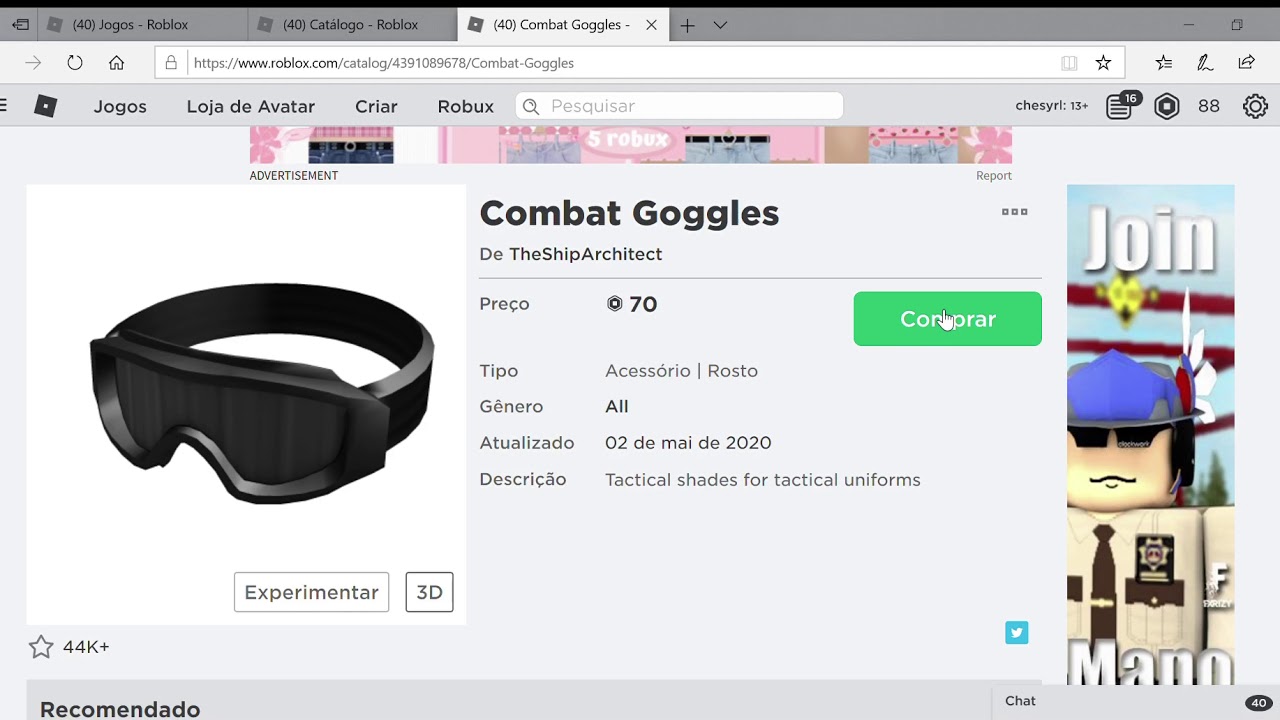 Combat Goggles Roblox Id Code 07 2021 - roblox helmet id