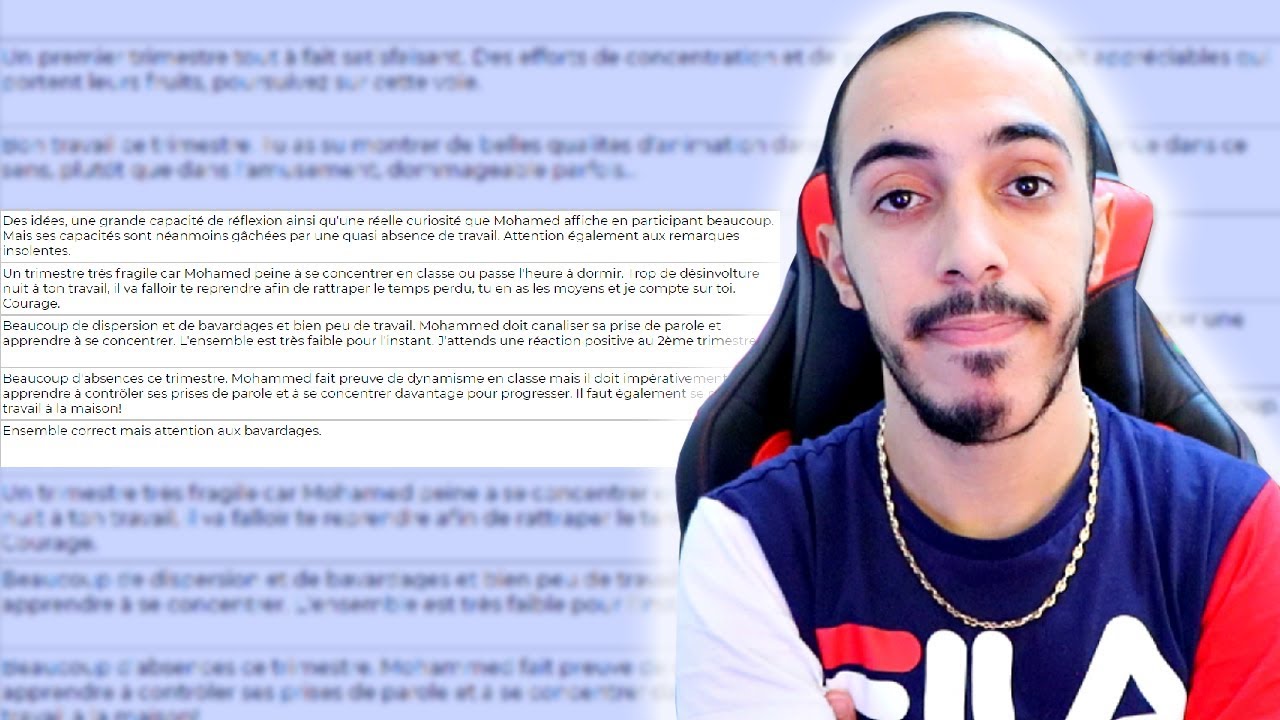 LE BULLETIN SCOLAIRE DE MOMO ... C'EST PAS JOLIE A VOIR !