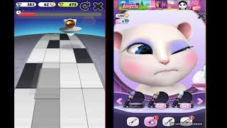 My Talking Tom Piano Tiles Game Vs Talking Angela Great Makeover