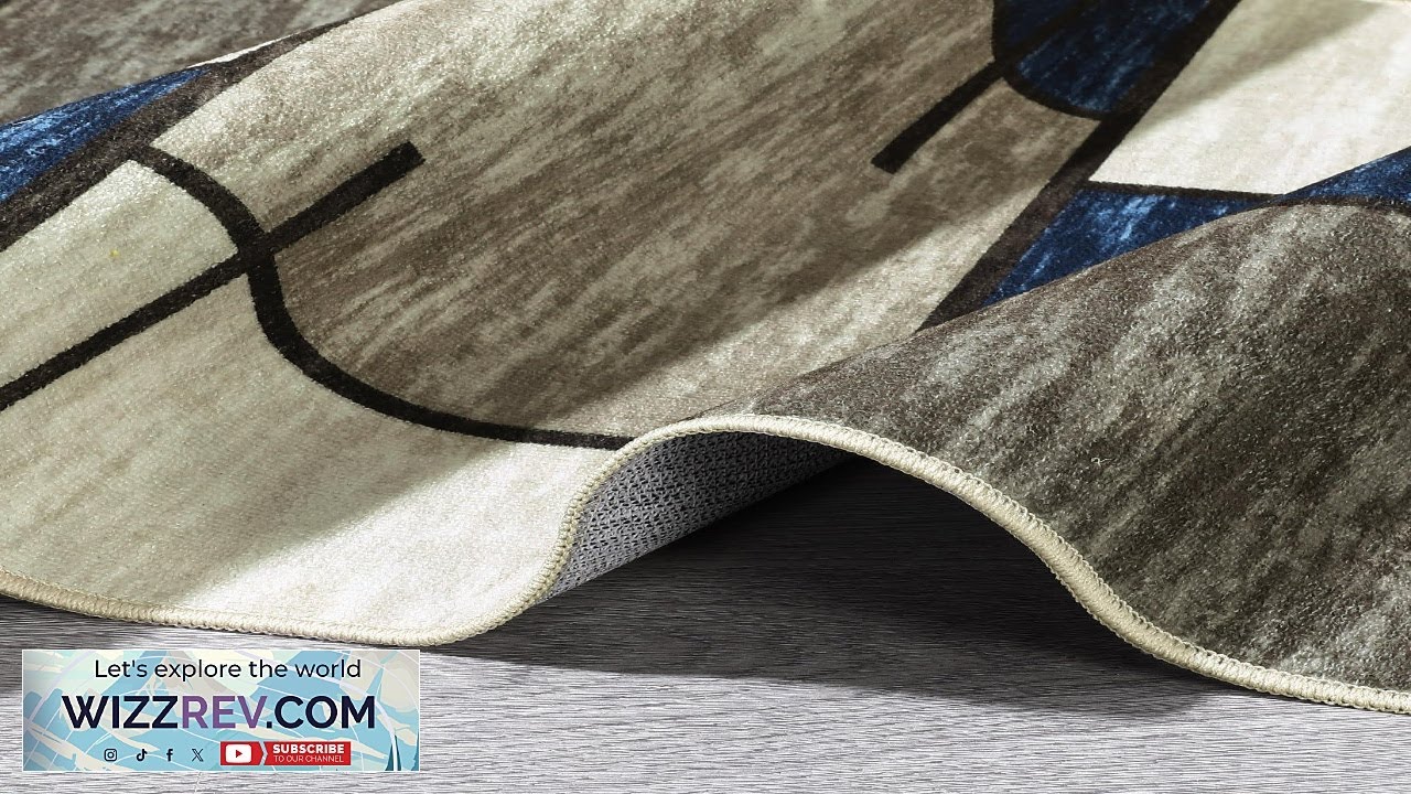 Garvee Washable Rugs 9 x 12 Rug for Living Room Modern Geometric