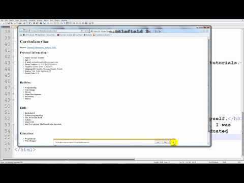 XHTML Tutorial - 21 - Finnishing the CV