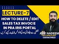 How to Edit or Delete Wrong Uploaded Invoice in PRA Sales Tax Filing Portal PRA IRIS Portal for New
