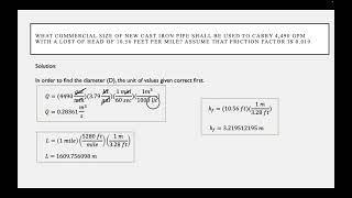 Team 1 Sample Problem: Fluid Flow in Pipes Wealth