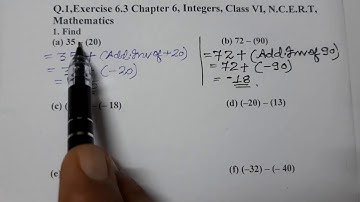Q.1,Exercise 6.3 Chapter 6, Integers, Class VI, N.C.E.R.T, Mathematics
