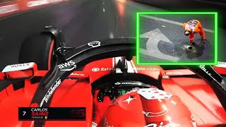 Thumbnail for Why F1 shouldn't race at Las Vegas - Carlos Sainz drain hole cover and FP1 is cancelled