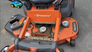 Changing the mower deck belt on a husqvarna zero turn lawnmower  Z 248F