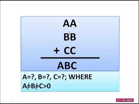 #ZESTFORSCIENCE IF AA+BB+CC=ABC,