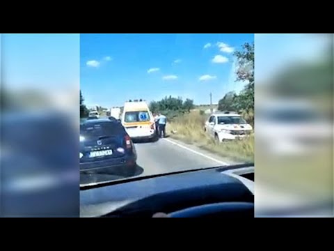 Masina de politie implicata intr-un accident, la intrare in Timisoara