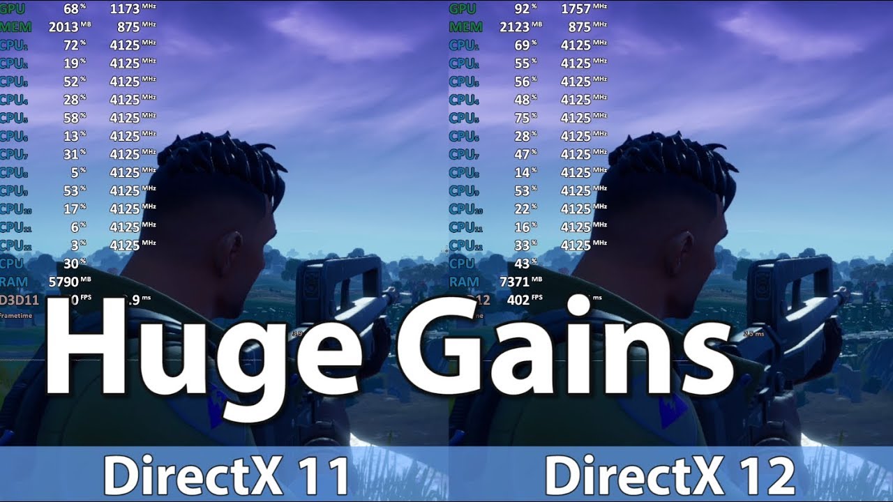 Fortnite 11 vs DirectX 12 Comparison AMD YouTube