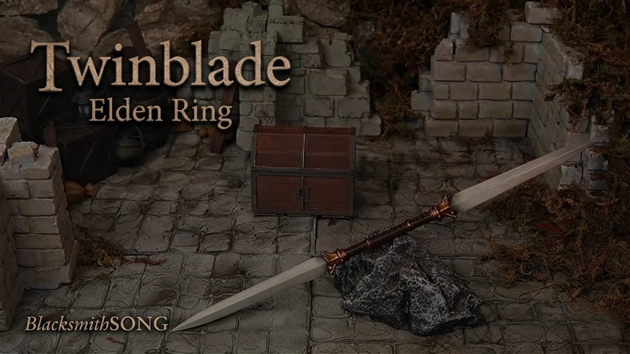 Twinblade Replica | Elden Ring – 30cm Die-Cast Sword — video still from the handmade miniature scene