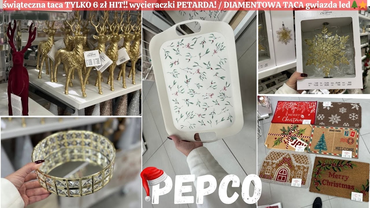 📍PEPCO DIAMENTOWA PATERA HIT ❤️🌲 SZOK❣️ŚWIĄTECZNE TACE TYLKO 6 zł❣️🌲 ZŁOTE RENIFERY I WYCIERACZKI⭐️✨