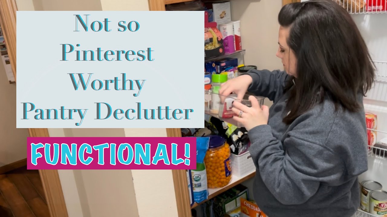 Not-so Pinterest Worthy Pantry Declutter. FUNCTIONAL Pantry Declutter. Kid Proof Pantry.
