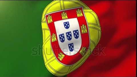 Portugal flag waving in the wind. Looping sun rises style. Animation loop Stock video by
